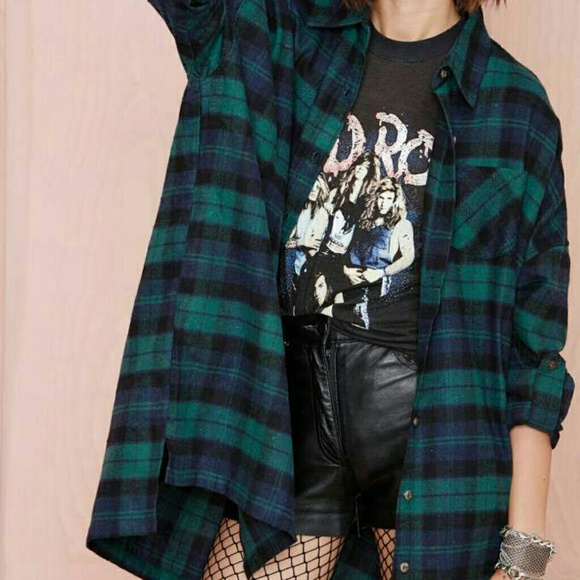 Oversized green flannel Clearance